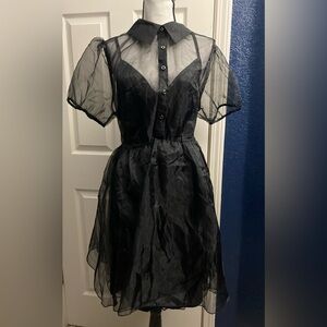 Torrid Black Sheer Mini Dress